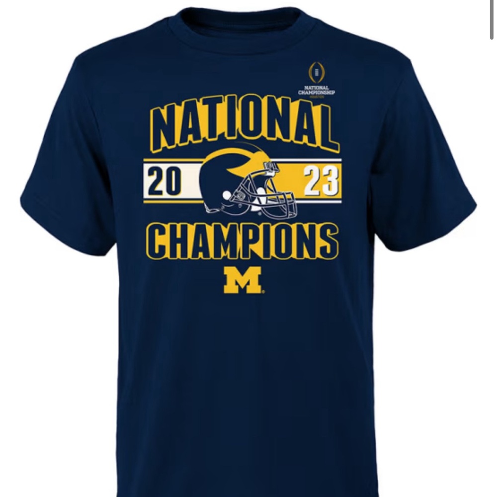 MICHIGAN WOLVERINES BOYS NAVY BLUE 24 NAT CHAMPS CLASSIC SHORT SLEEVE T-SHIRT